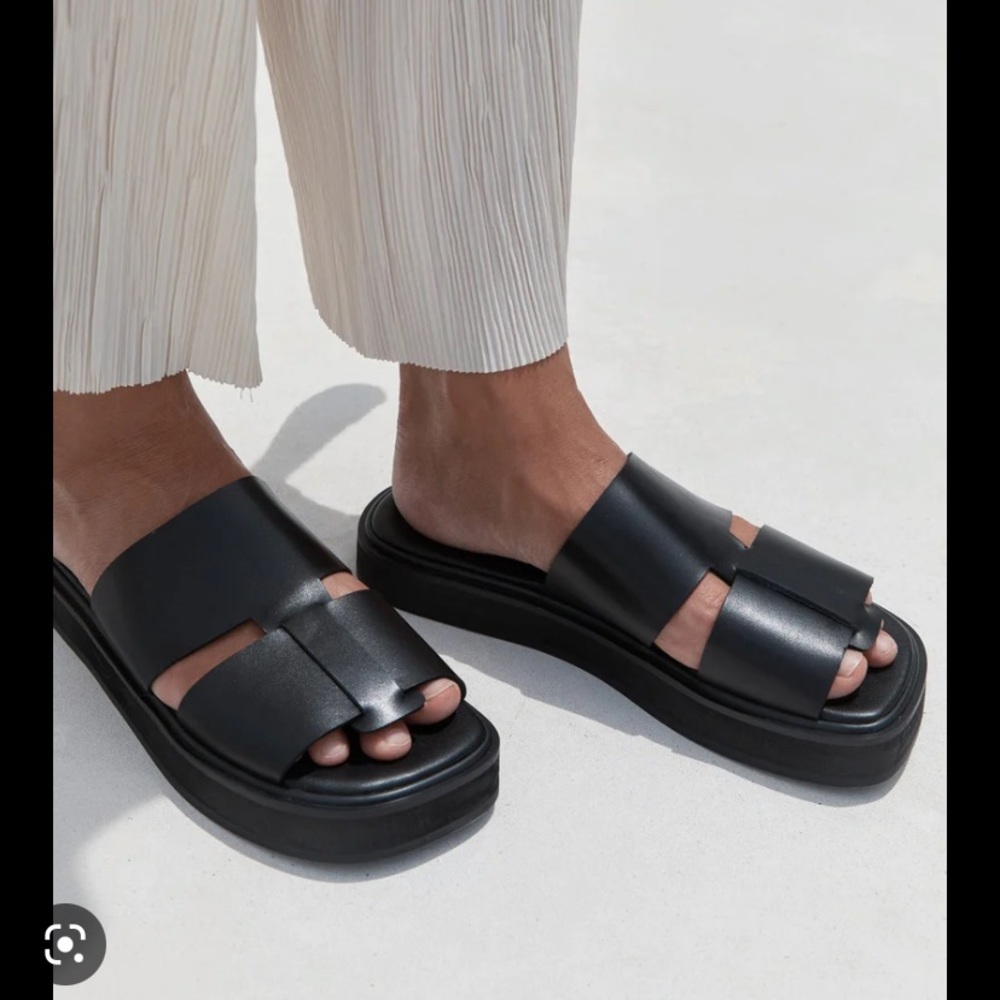 St. Agni Utility Flat-form Slip-on Sandals NWT